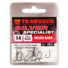 Carlige Trabucco Silver Specialist, 15buc/plic