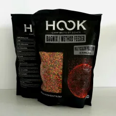 Pelete de Nadire Hookbaits MultiColor Pellet Mix, 2mm, 1kg,Usturoi