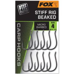 Carlige Fox Stiff Rig Beaked Micro Barbed, 10buc/plic