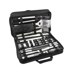 Set 27 ustensile pentru gratar Cattara, husa textila, seringa marinat, termometru