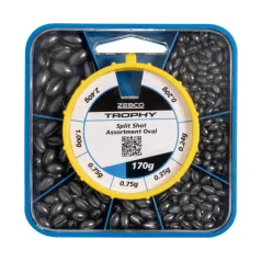 Plumbi Ovali Despicati Zebco Trophy Oval Split Shot Assortment, 170g
