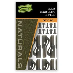 Clipsuri Plumb FOX Edges Naturals Slik Lead Clip + Pegs, 10buc/plic