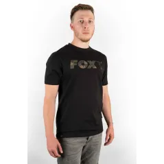 Tricou Fox Black/Camo Chest Print T-Shirt
