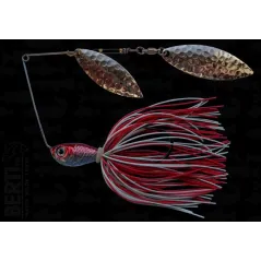 Bertilure Spinnerbait Salcie Nr.2 Salcie Nr.3 14g Skirt Siliconic Alb - Rosu