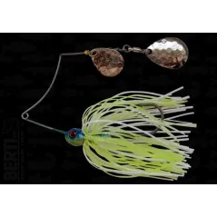 Bertilure Spinnerbait Shallow Killer Colorado-Colorado  Deep Cup 7g Skirt Siliconic White - Chartreuse