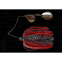 Bertilure Spinnerbait Shallow Killer Colorado-Colorado  Deep Cup 7g Skirt Siliconic Alb/Negru - Rosu