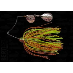 Bertilure Spinnerbait Shallow Killer Colorado-Colorado  Deep Cup 7g Skirt Siliconic Orange/Negru - Chartreuse