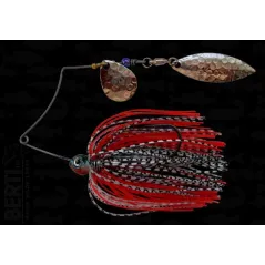 Bertilure Spinnerbait Shallow Killer Colorado Nr.1 Salcie Nr.2 7g Skirt Siliconic Alb/Negru - Rosu