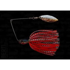 Bertilure Spinnerbait Salcie nr.2 11gr Skirt Siliconic Alb/Negru-Rosu