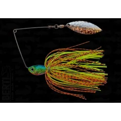 Bertilure Spinnerbait Salcie 2 cu Skirt  11g, Culoare Orange/Negru Chartreuse