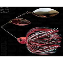 Spinnerbait Berti Gigant Big&Strong Salcie Salcie, Alb/Negru/Rosu, 17g