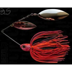 Spinnerbait Berti Gigant Big&Strong Salcie Salcie, Portocaliu/Negru/Rosu, 17g