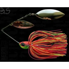 Spinnerbait Berti Gigant Big&Strong Salcie Salcie, Portocaliu/Rosu/Chartreuse, 17g