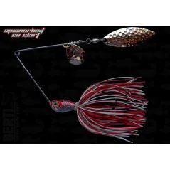 Spinnerbait cu Skirt Berti Colorado Salcie, Alb/Rosu, 14g