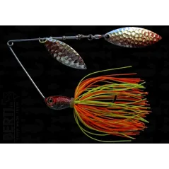 Spinnerbait cu Skirt Berti Salcie Salcie, Portocaliu/Chartreuse, 14g