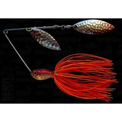 Spinnerbait cu Skirt Berti Salcie Salcie, Portocaliu/Rosu, 14g
