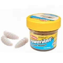 Viermi Artificiali Berkley PowerBait Maggot, Culoare Alb