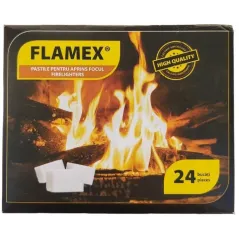 Pastile Albe Aprindere Foc Flamex ECO, Negru, 24buc/pachet