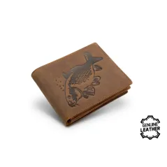 Portofel din Piele Delphin Carp Classic Wallet, Dark Brown