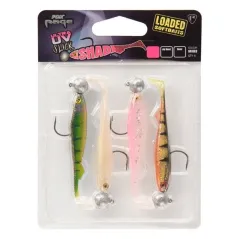 Set Shaduri FOX Rage Ultra UV Slick Shad Loaded, 9cm, 7g,  Nr. 2/0, 4buc/blister