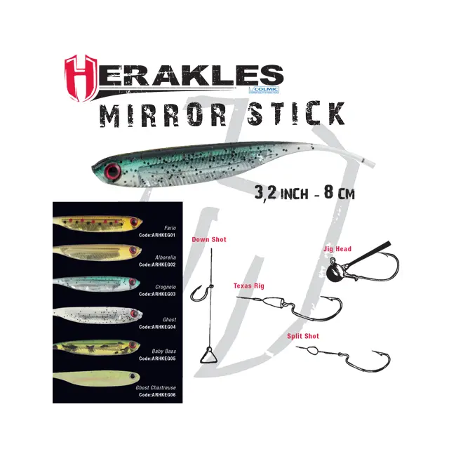 Shad Colmic Herakles Mirror, Culoare BABY BASS, 8.1cm, 6buc/plic