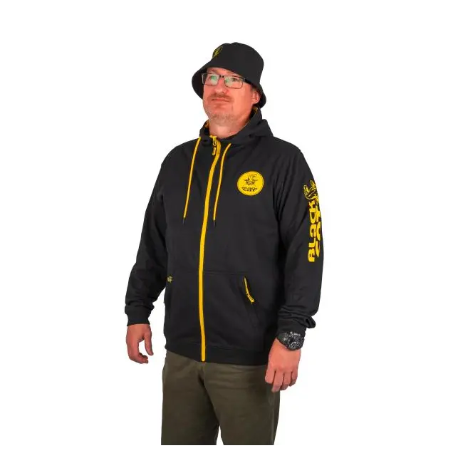 Hanorac cu Fermoar pentru Pescarii de Somn Black Zip Hoody– Black Cat