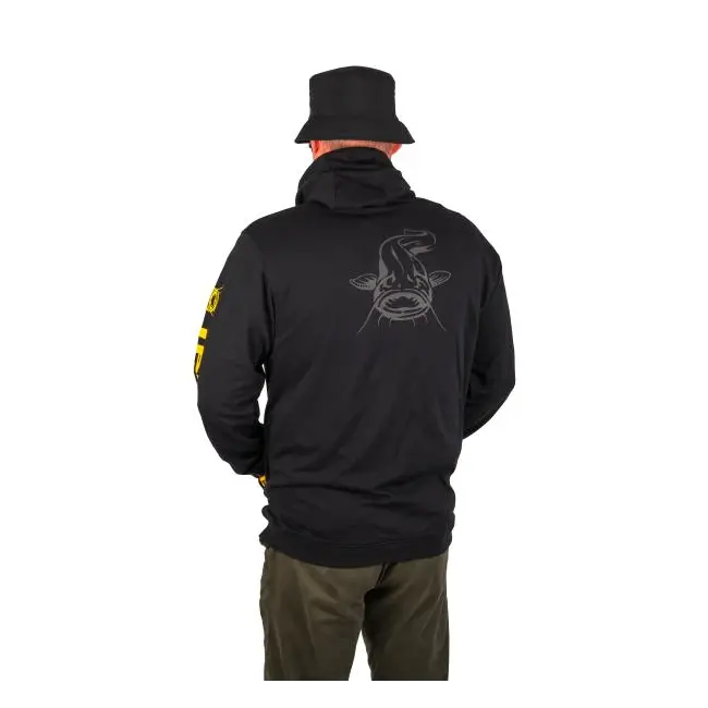 Hanorac cu Fermoar pentru Pescarii de Somn Black Zip Hoody– Black Cat