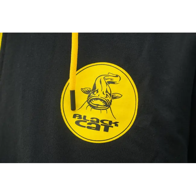 Hanorac cu Fermoar pentru Pescarii de Somn Black Zip Hoody– Black Cat