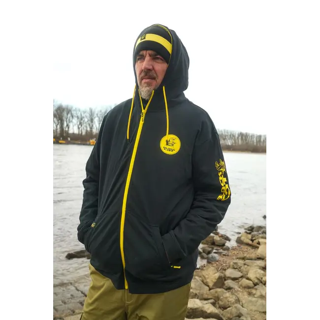 Hanorac cu Fermoar pentru Pescarii de Somn Black Zip Hoody– Black Cat