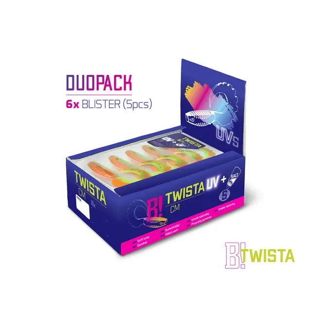 Twister Delphin TWISTA UVs, 10cm, 5buc/plic, Culoare Yeti