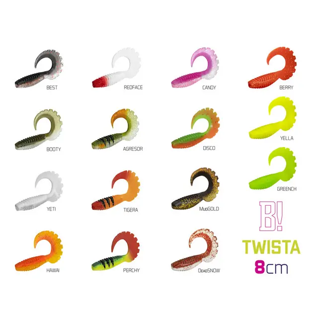 Twister Delphin TWISTA UVs, 10cm, 5buc/plic, Culoare Yeti