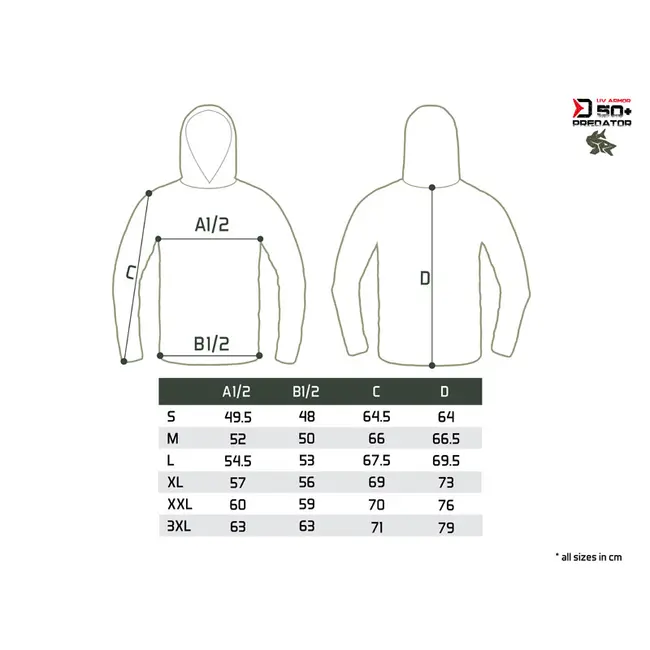 Bluza cu Gluga si Protectie UV Delphin UV ARMOR 50+ Predator