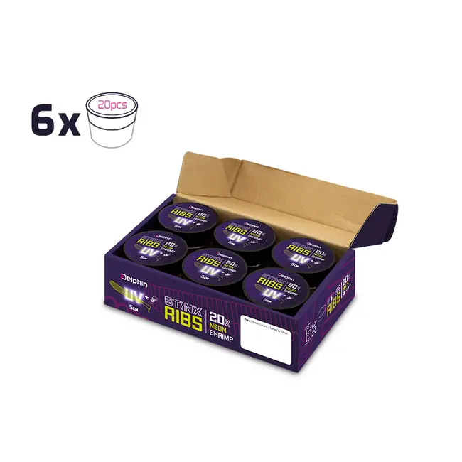 Shad Delphin B! StinxRIBS Shrimp, 5cm, 20buc/plic, Culoare Natur