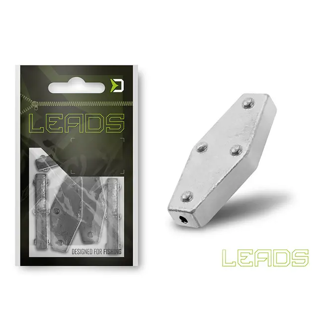 Plumb Delphin LEADS Hexagon cu Orificiu – 5 Bucăți/plic