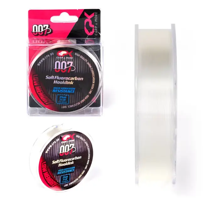 Fir Fluorocarbon CPK Hooklink, Transparent, 25m