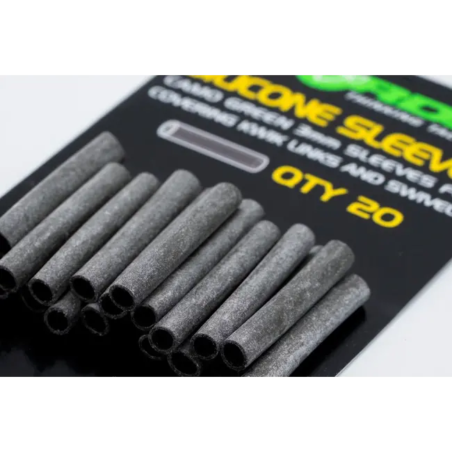 Varnis pentru Agrafa/Vartej Korda Silicone Sleeves, Camo Green, Ø=3mm, 20buc/plic