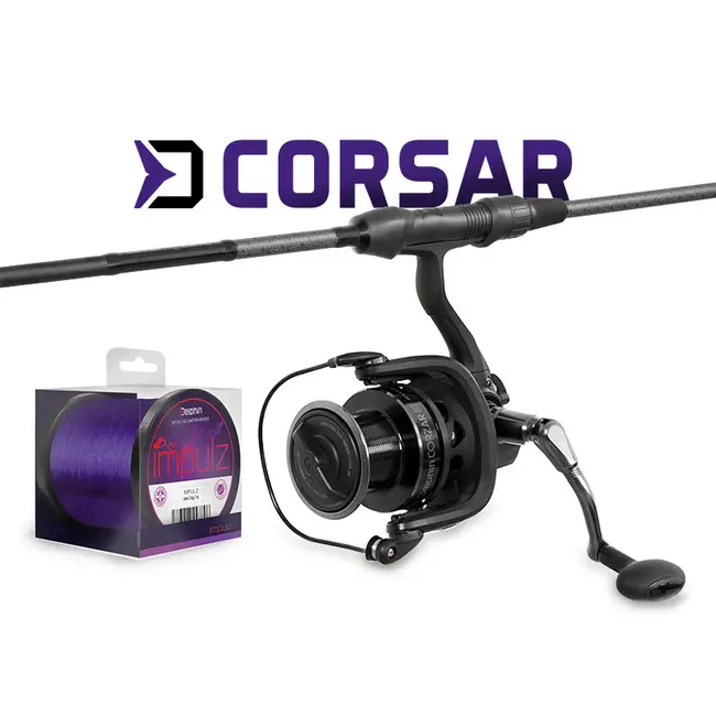 Set Pescuit Crap Delphin CORSAR – Lanseta+ Mulineta + Fir