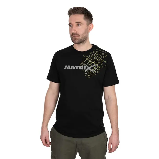 Tricou Matrix Hex Print, Black