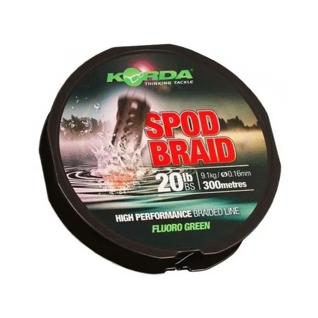 Fir Textil Korda Spod Braid Fluoro Green, 0.16mm, 9.1kg, 300m