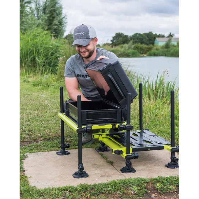 Scaun Modular Pescuit Matrix F25 Pro Seatbox Lime Edition