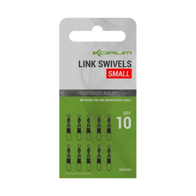 Varteje cu Agrafa Korum Smokescreen Link Swivels, 10buc/plic