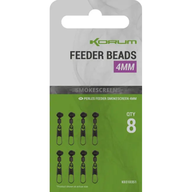 Vartej cu Margea Culisanta si Agrafa Korum Smokescreen Feeder Bead, 8buc/plic