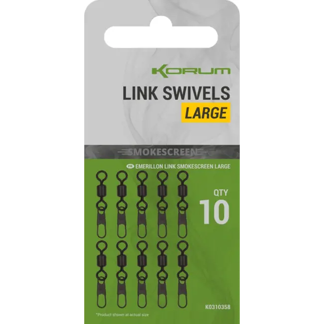 Varteje cu Agrafa Korum Smokescreen Link Swivels, 10buc/plic