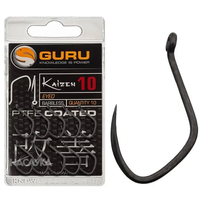 Carlige Guru Kaizen Eyed Barbless – 10buc/plic, Puternice si Durabile