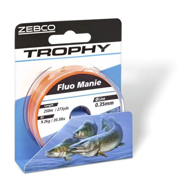 Fir Monofilament Zebco Trophy Fluo Manie, Fluorescent Red, 250m-300m