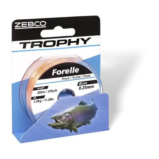 Fir Monofilament Zebco Trophy Trout, Fluorescent Orange, 300m