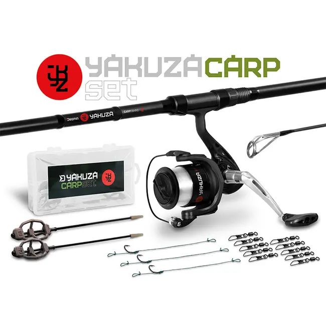 Set Pescuit Crap Delphin YAKUZA 360, 3.60m, 3lbs, 3buc + Mulineta 6000 cu Fir + Accesorii