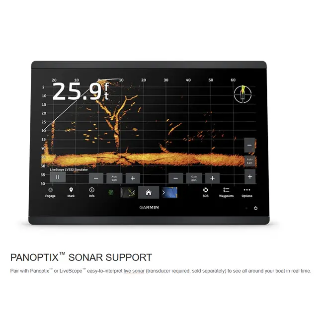 Sonar Chartplotter Garmin GPSMAP 1623xsv, Worldwide SideVu ClearVu CHIRP, fara Sonda