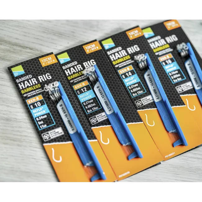 Carlige Legate Preston KKH-B Banded Hair Rigs, 8buc/plic