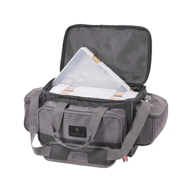 Geanta Accesorii Westin W4 Lure Loader + 4 Cutii, Large, Titanium Black, 55x31x25cm